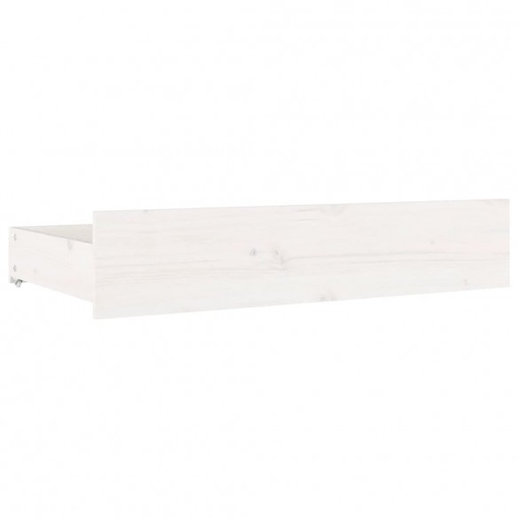 Tiroirs de lit 4 pcs Blanc Bois de pin massif
