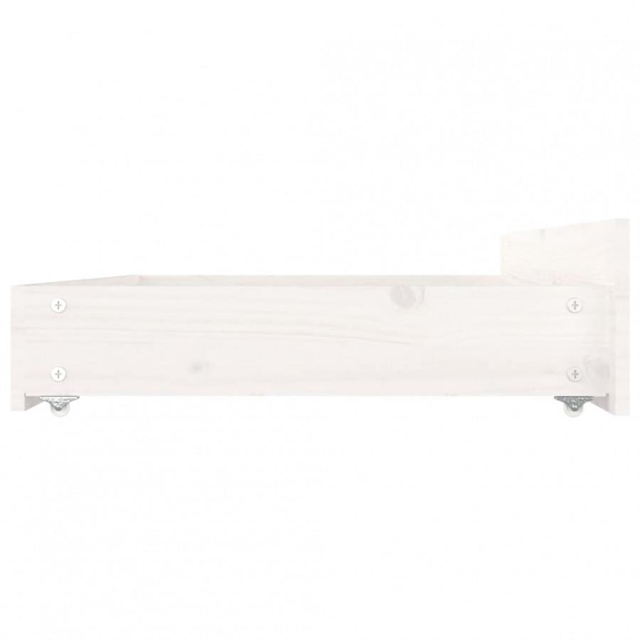 Tiroirs de lit 4 pcs Blanc Bois de pin massif Tiroirs de lit 4 pcs Blanc Bois de pin massif