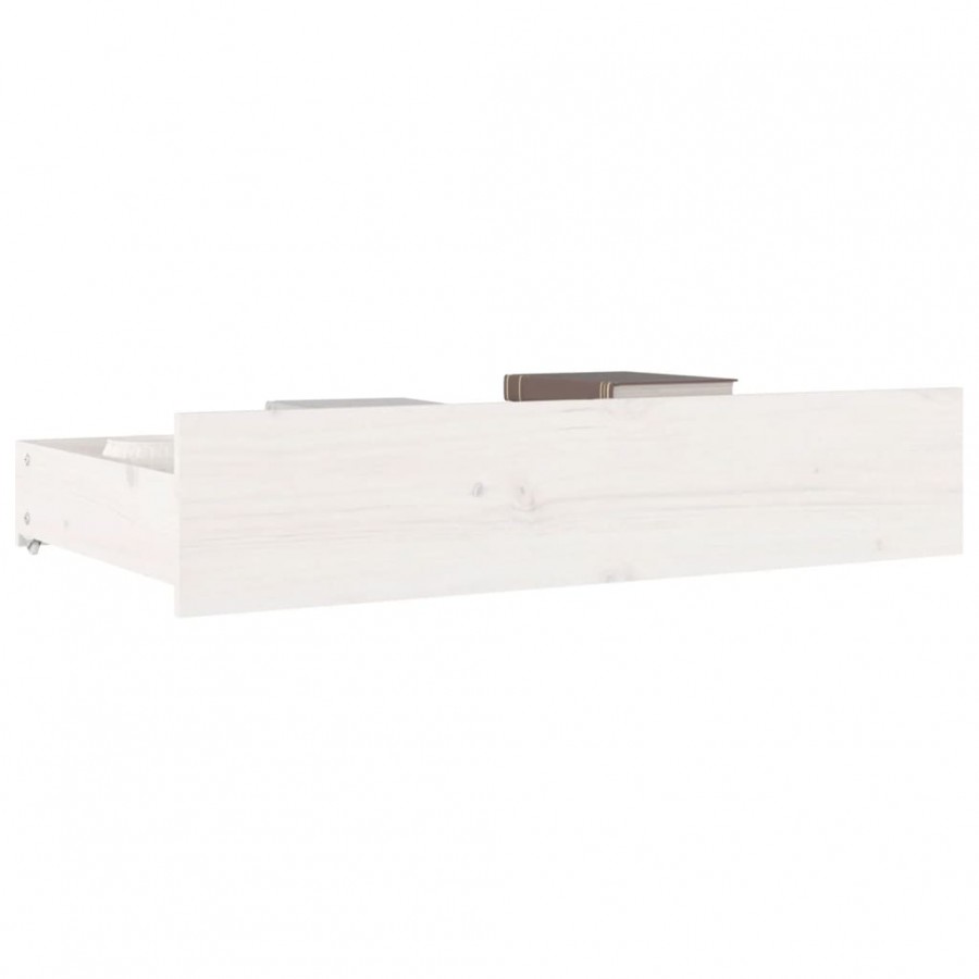 Tiroirs de lit 4 pcs Blanc Bois de pin massif Tiroirs de lit 4 pcs Blanc Bois de pin massif