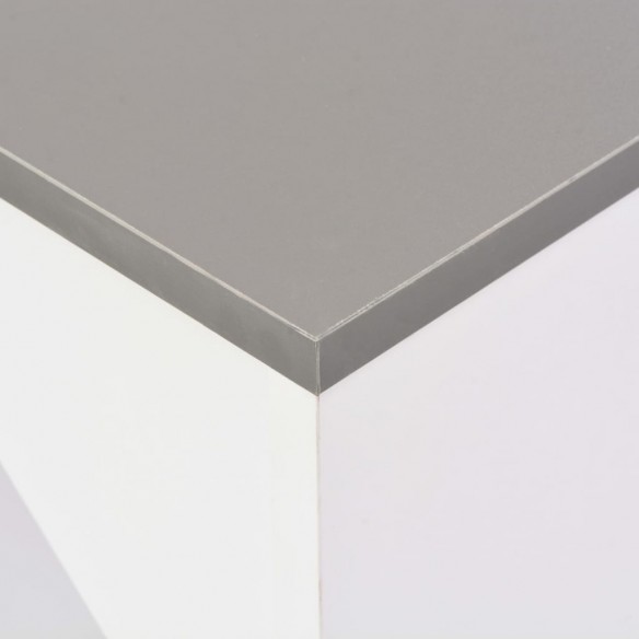Table de bar avec tablette amovible Blanc 138x39x110 cm