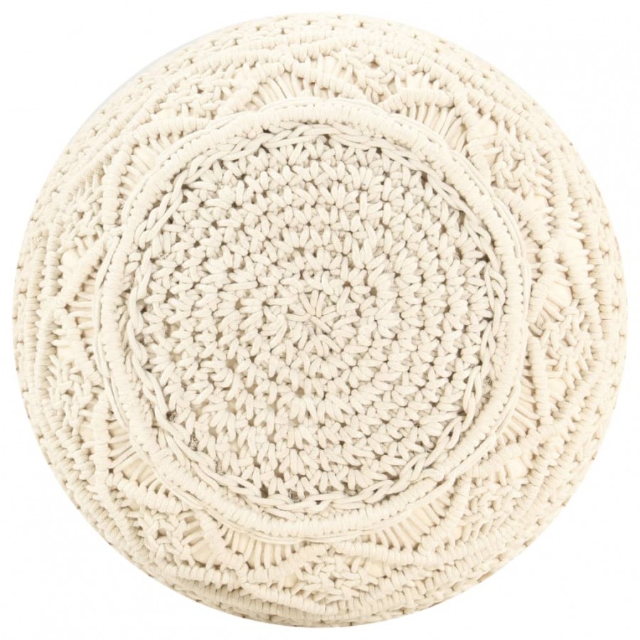 Pouf fait à la main en macramé 45x30 cm Coton
