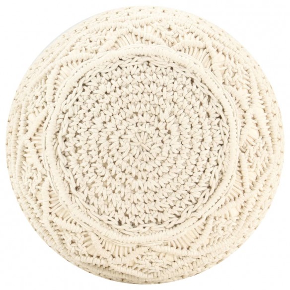 Pouf fait à la main en macramé 45x30 cm Coton