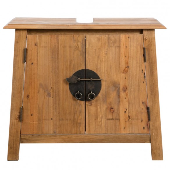 Meuble-lavabo de salle de bains pin massif 70x32x63 cm