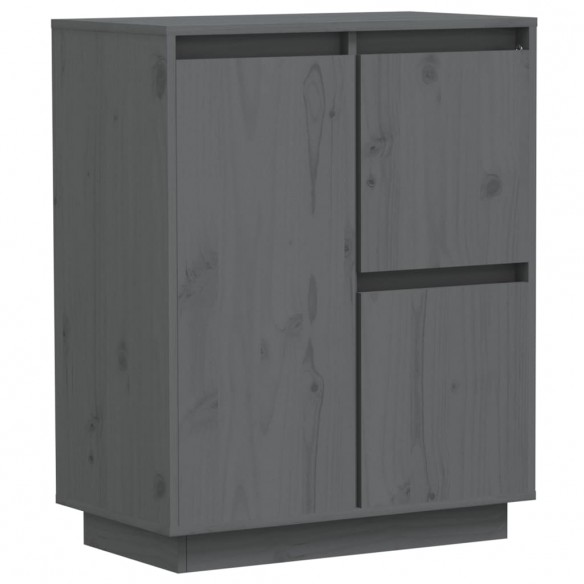 Buffet Gris 60x34x75 cm Bois massif de pin