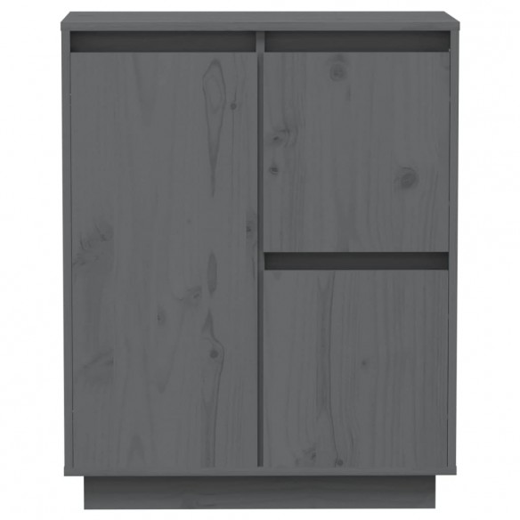 Buffet Gris 60x34x75 cm Bois massif de pin