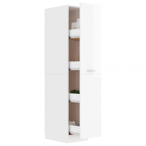 Armoire d'apothicaire Blanc brillant 30x42,5x150 cm Aggloméré