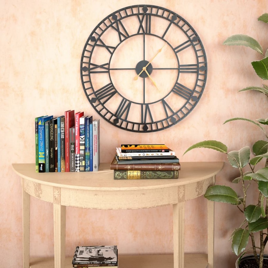 Horloge murale vintage avec mouvement à quartz Métal 60 cm XXL Horloge murale vintage avec mouvement à quartz Métal 60 cm XXL