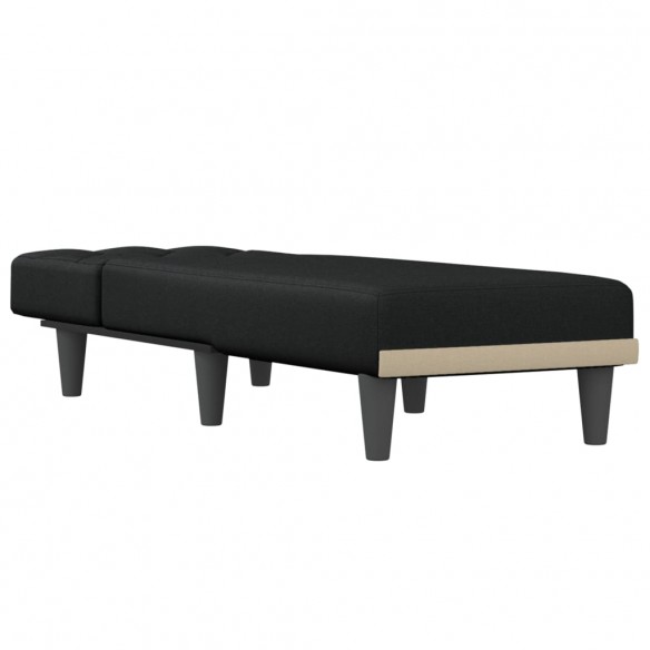 Chaise longue noir tissu