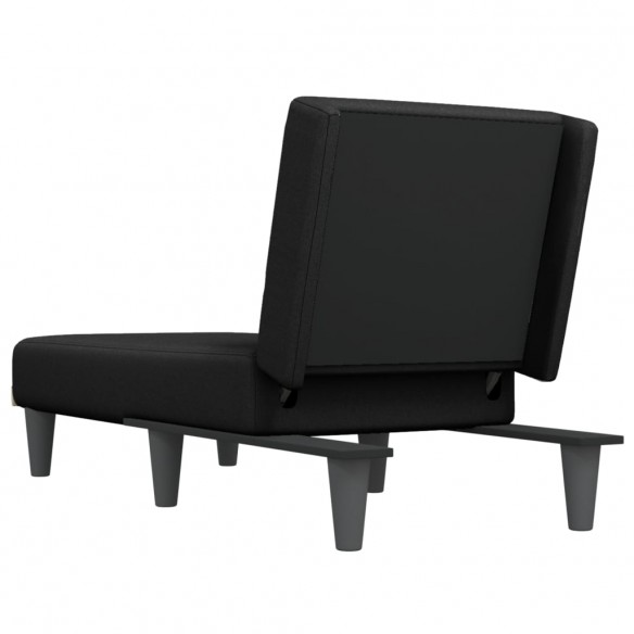 Chaise longue noir tissu