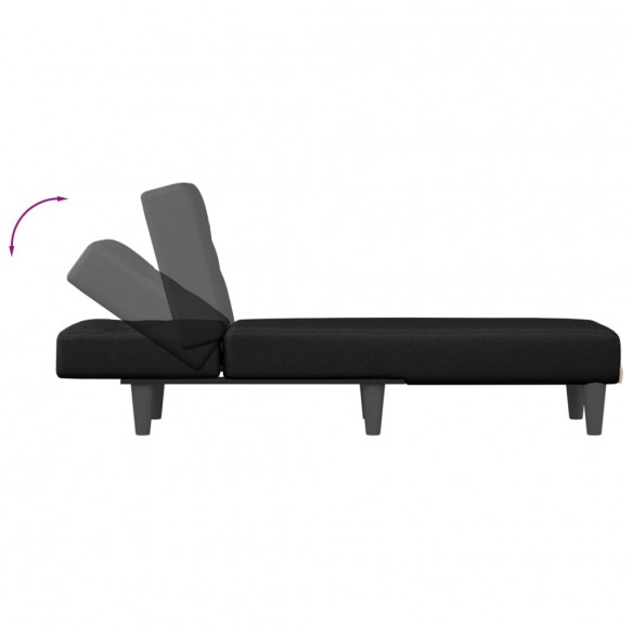 Chaise longue noir tissu