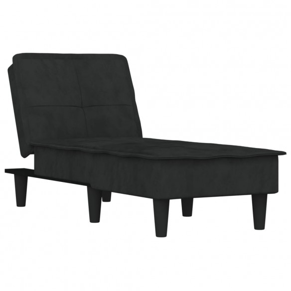 Chaise longue noir velours