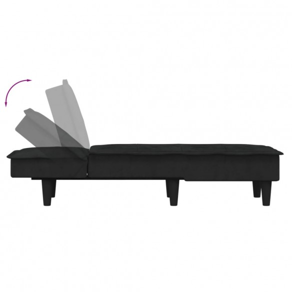 Chaise longue noir velours