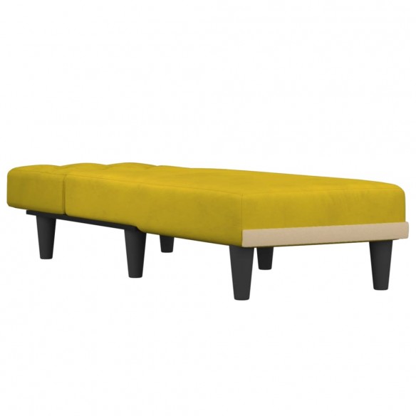 Chaise longue jaune velours