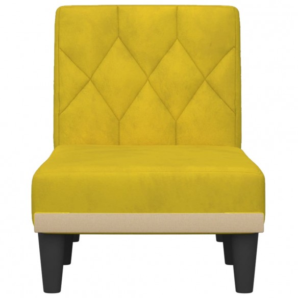 Chaise longue jaune velours