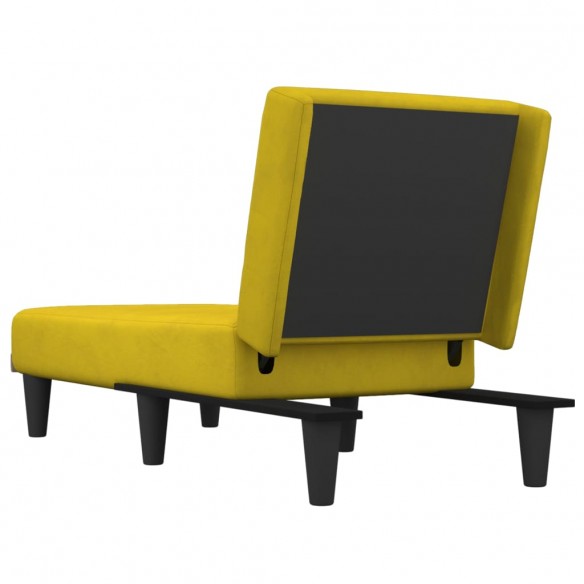 Chaise longue jaune velours