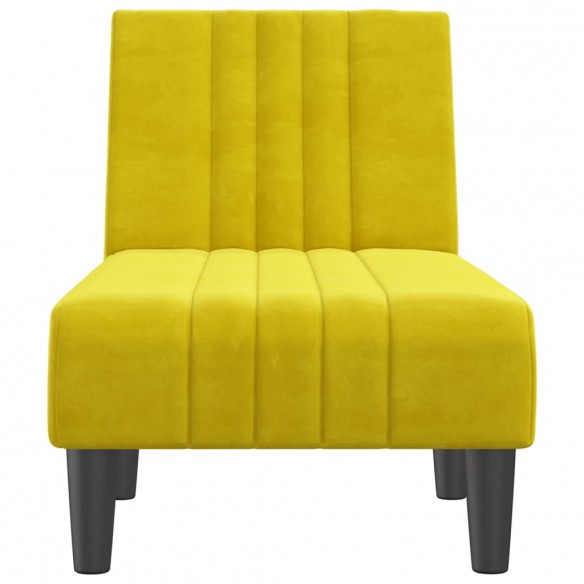 Chaise longue jaune velours