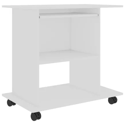 Bureau d'ordinateur Blanc 80x50x75 cm Aggloméré 2