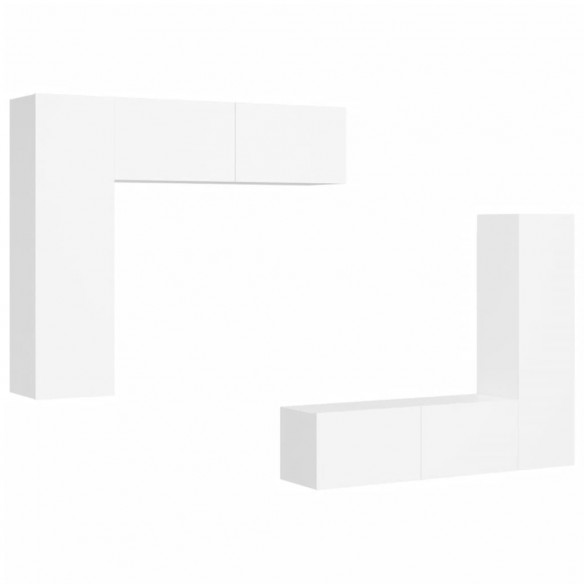 Ensemble de meubles TV 4 pcs Blanc Aggloméré