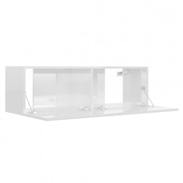 Ensemble de meubles TV 3 pcs Blanc brillant Aggloméré