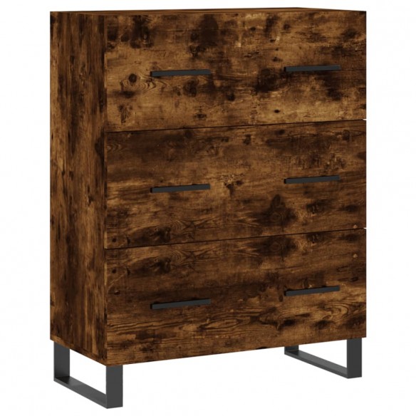 Buffet haut Chêne fumé 69,5x34x180 cm Bois d'ingénierie