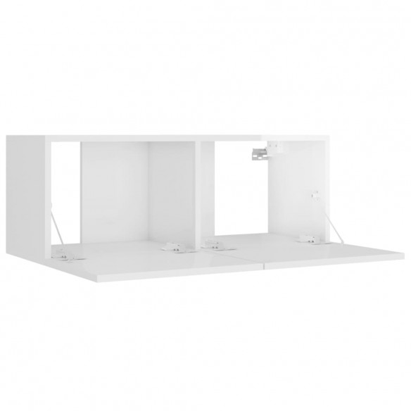 Ensemble de meubles TV 4 pcs Blanc brillant Bois d'ingénierie