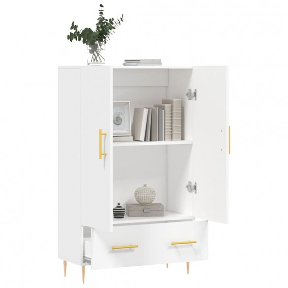 Buffet haut blanc 69,5x31x115 cm bois d'ingénierie