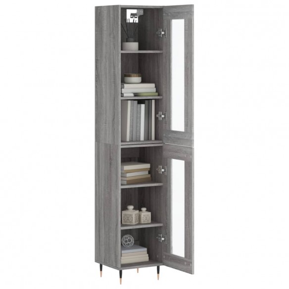 Buffet haut Sonoma gris 34,5x34x180 cm Bois d'ingénierie