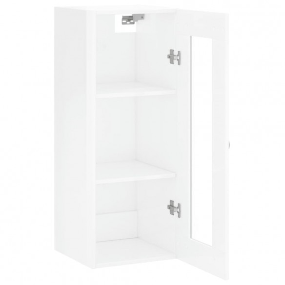 Armoire murale blanc brillant 34,5x34x90 cm