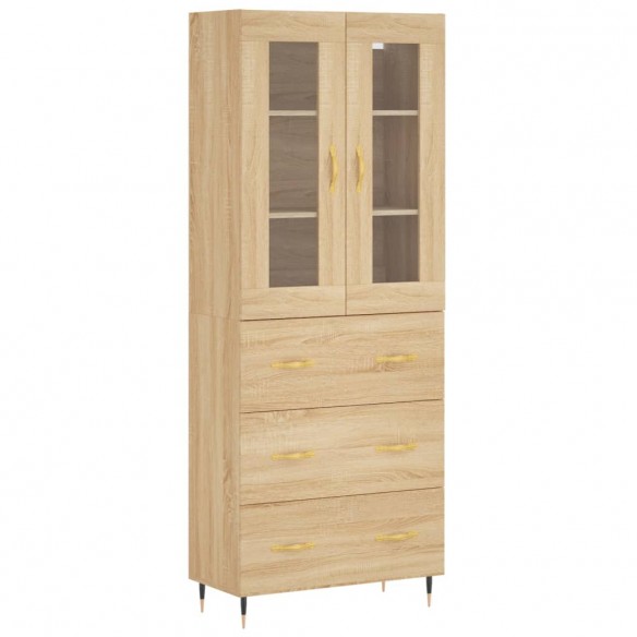 Buffet haut Chêne sonoma 69,5x34x180 cm Bois d'ingénierie