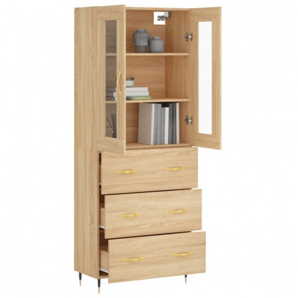 Buffet haut Chêne sonoma 69,5x34x180 cm Bois d'ingénierie