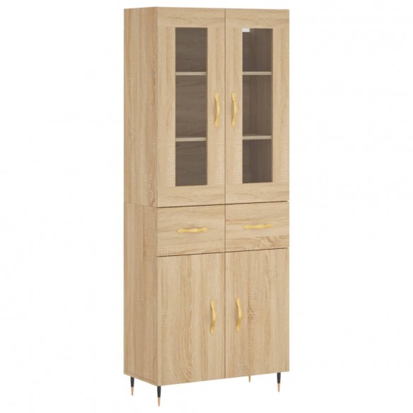 Buffet haut Chêne sonoma 69,5x34x180 cm Bois d'ingénierie