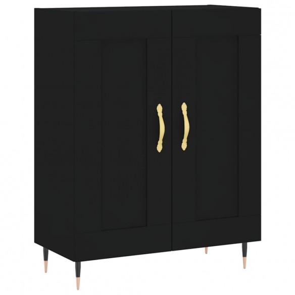 Buffet haut Noir 69,5x34x180 cm Bois d'ingénierie