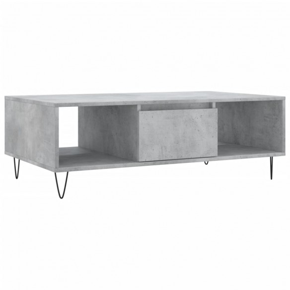 Table basse gris béton 104x60x35 cm bois d'ingénierie