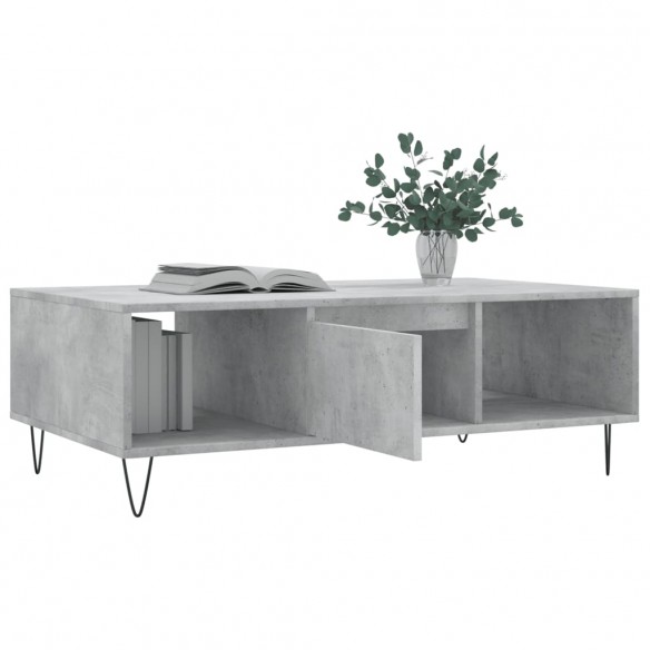 Table basse gris béton 104x60x35 cm bois d'ingénierie