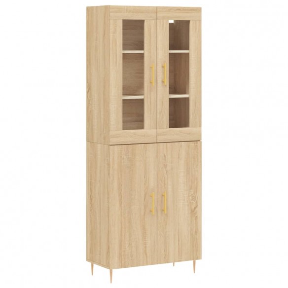 Buffet haut Chêne sonoma 69,5x34x180 cm Bois d'ingénierie