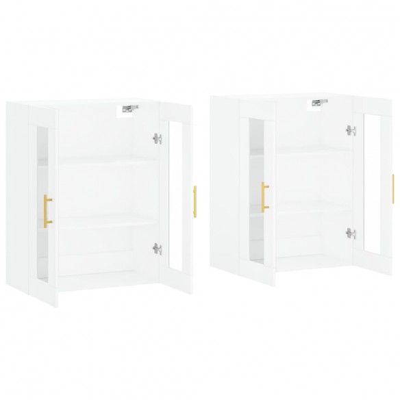 Armoires murales 2 pcs blanc bois d'ingénierie