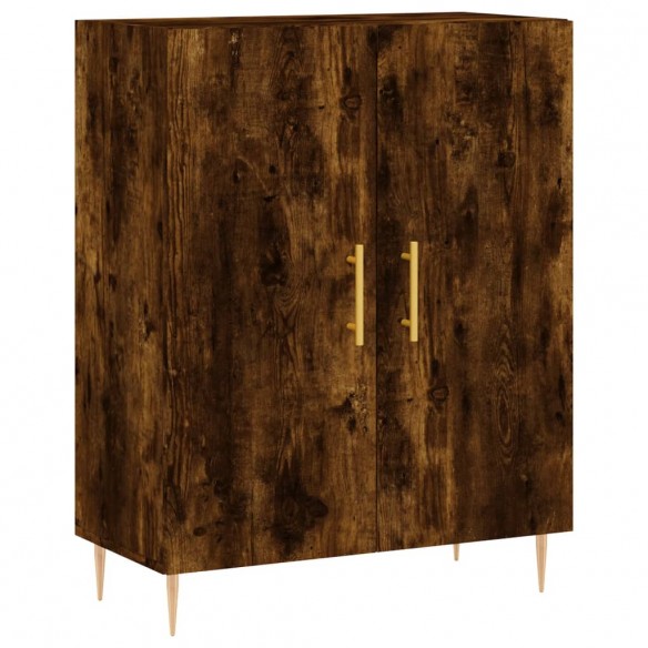 Buffet haut Chêne fumé 69,5x34x180 cm Bois d'ingénierie