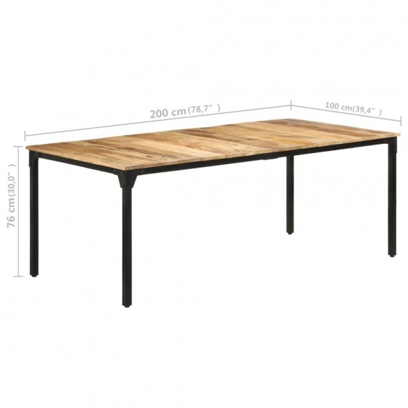 Table de salle à manger 200x100x76 cm Bois de manguier solide