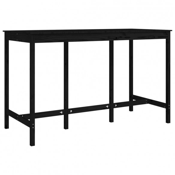 Table de bar Noir 180x80x110 cm Bois massif de pin