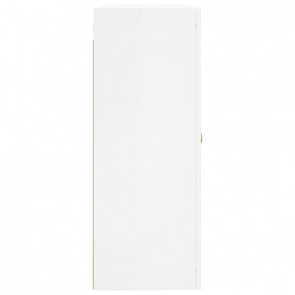 Armoires murales 2 pcs blanc brillant bois d'ingénierie