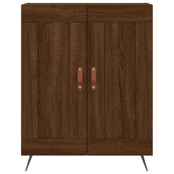 Buffet haut Chêne marron 69,5x34x180 cm Bois d'ingénierie