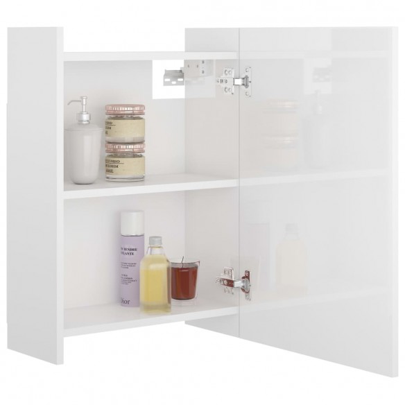 Armoire à miroir bain Blanc brillant 62,5x20,5x64 cm Aggloméré