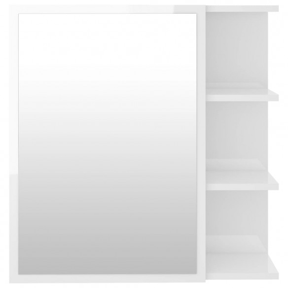 Armoire à miroir bain Blanc brillant 62,5x20,5x64 cm Aggloméré