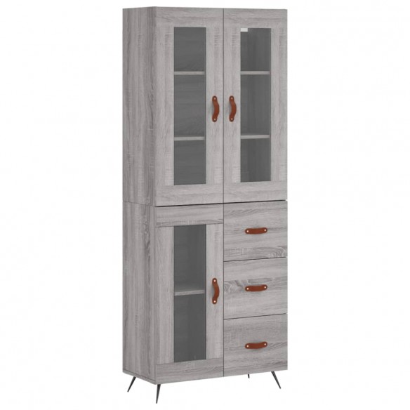 Buffet haut Sonoma gris 69,5x34x180 cm Bois d'ingénierie