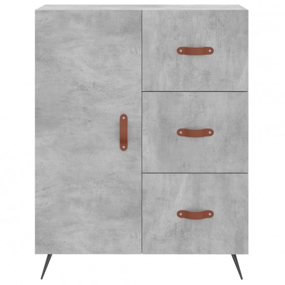 Buffet haut Gris béton 69,5x34x180 cm Bois d'ingénierie