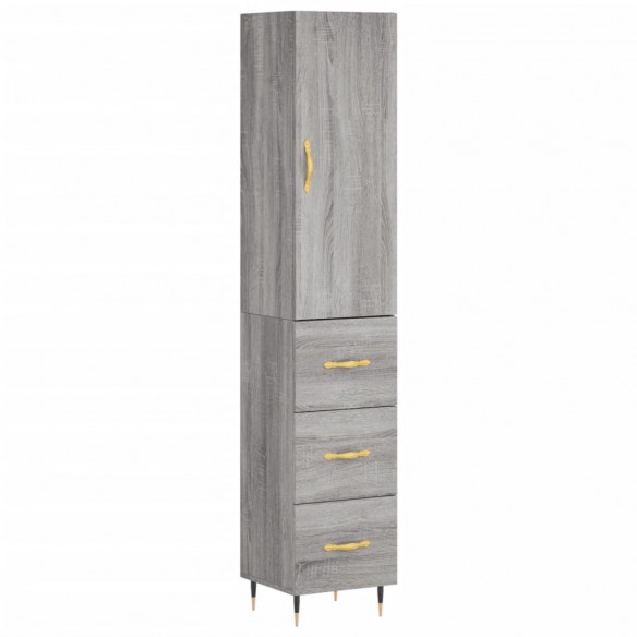 Buffet haut Sonoma gris 34,5x34x180 cm Bois d'ingénierie