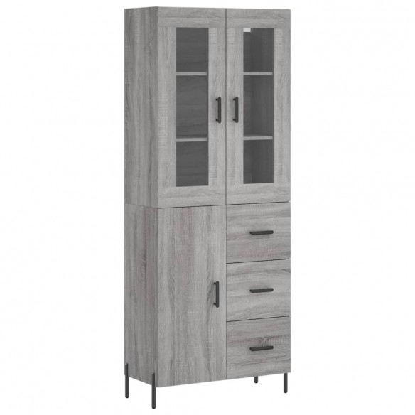 Buffet haut Sonoma gris 69,5x34x180 cm Bois d'ingénierie