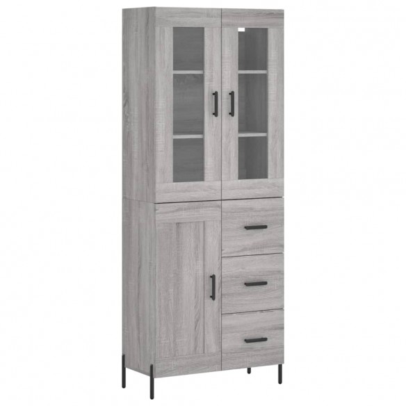 Buffet haut Sonoma gris 69,5x34x180 cm Bois d'ingénierie