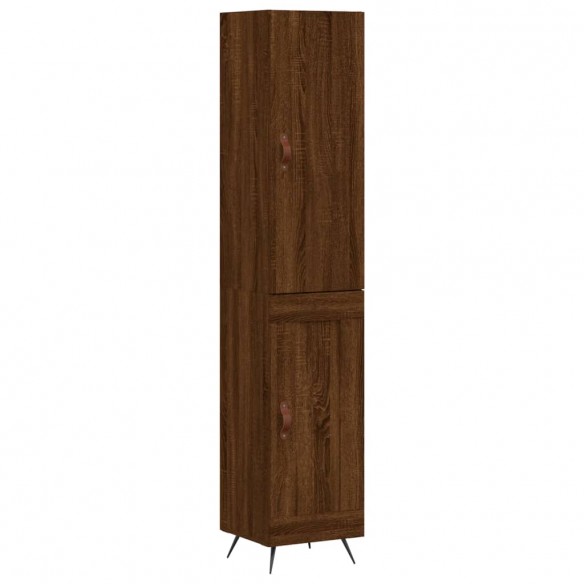 Buffet haut Chêne marron 34,5x34x180 cm Bois d'ingénierie