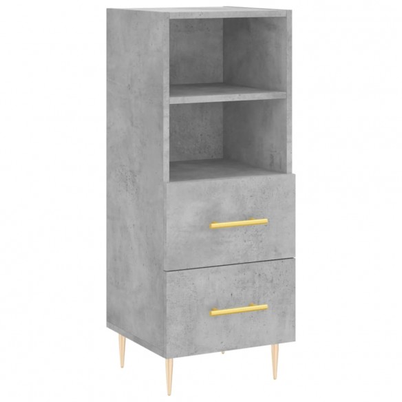 Buffet haut Gris béton 34,5x34x180 cm Bois d'ingénierie